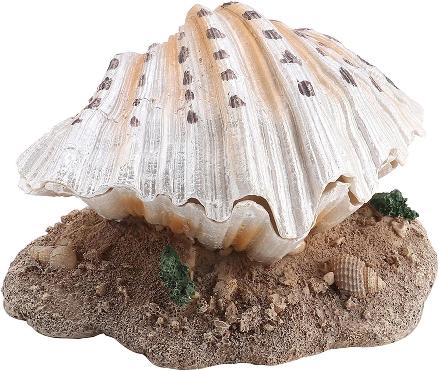 Aquarium Ornament, Fish Shell Pearl Bubbler, Fish Tank Decoration, Safe Resin Material, Widened Base for Easy Placement, for Aquarium Photography Props, Home Decor, Office Decor, and Gift Ideas