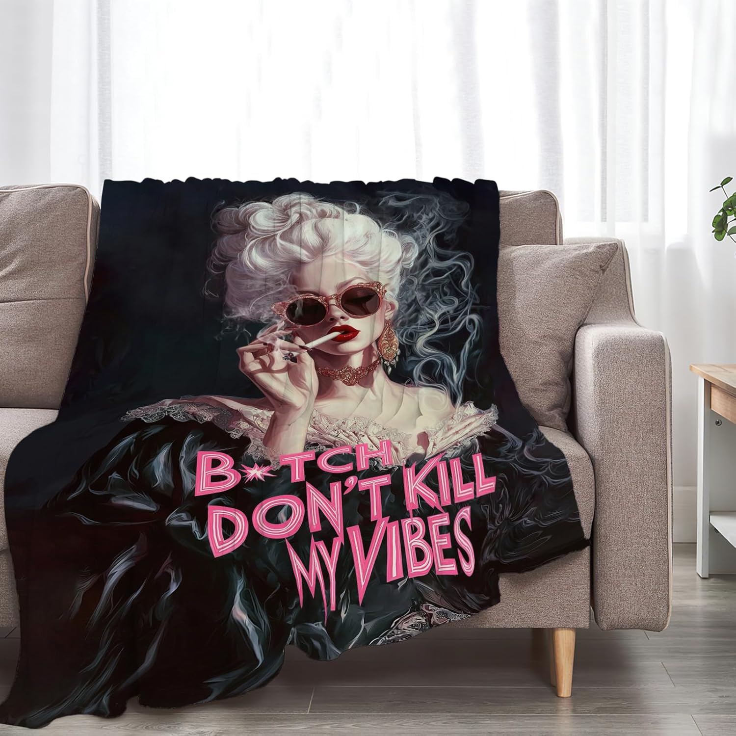 Vintage Woman Blanket Fashion Women Throw Blankets Gifts for Girls Boys Kids Soft Cozy Fleece Plush for Couch Sofa Bed 50"x40"