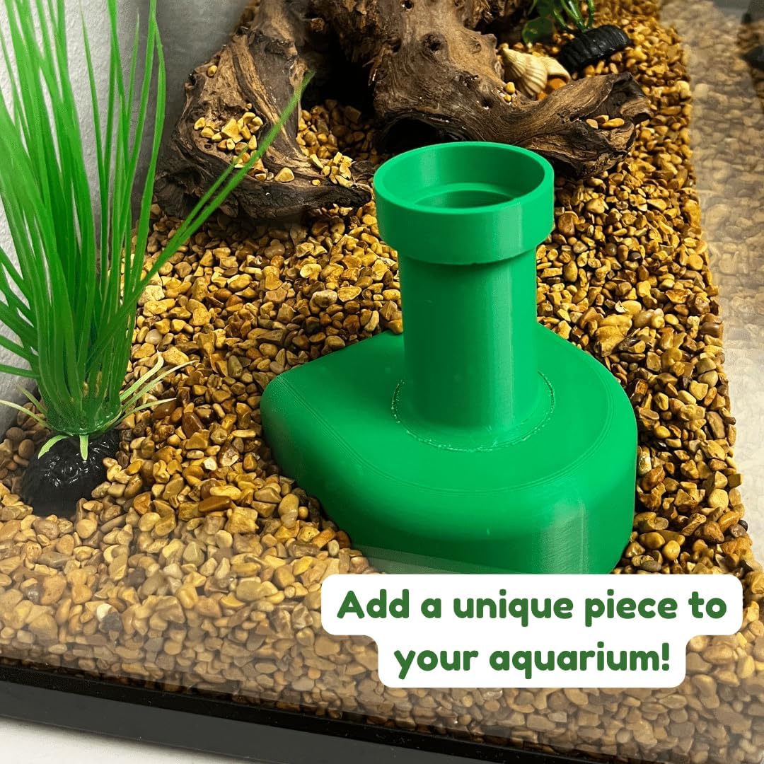 Chatelet REEFSHAPE Pipe Design Aquarium Viewing Tunnel | Underground Fish & Shrimp Corner Hideout with Pipe Entrance | Made in USA (Green, Single Pipe)