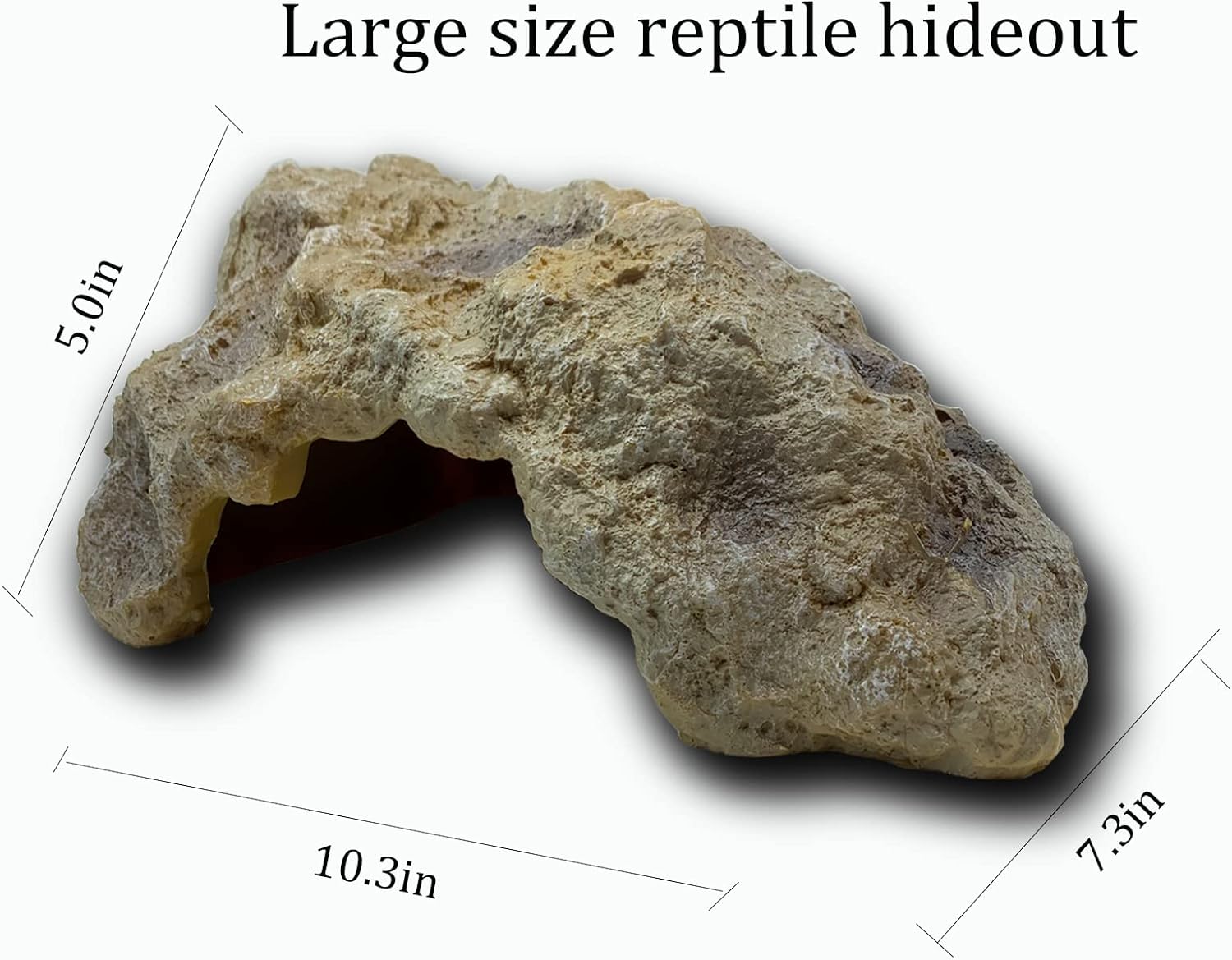 Oversize Resin Rock Reptile Hides and Caves - Large Aquarium Habitat Hideouts for Bearded Dragon, Snakes, Tortoise - Lizard Hiding Spot for Terrarium Hideaway
