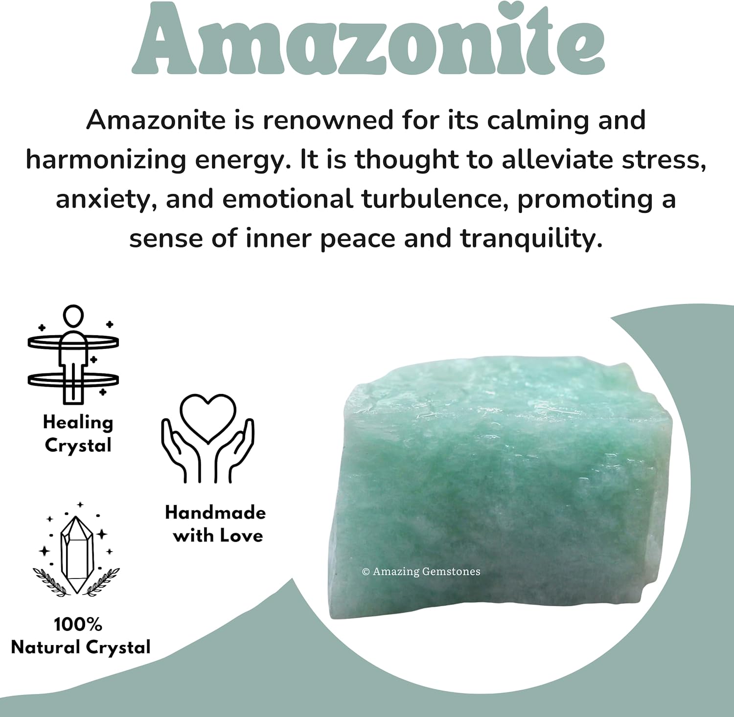 Amazing Gemstone Amazonite Raw Crystals and Healing Stones, Natural Rocks for Tumbling and DIY Raw Stones and Crystals (1 lb)