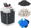 fishkeeper 528GPH Canister Filter, 3-Stage Filtration Aquarium Filter with Quartz Balls and Filter Cotton, Ultra-Quiet External Aquarium Canister Filter for Freshwater and Saltwater up to 150Gal (35W)