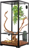 WACOOL 50 Gallon Reptile Tank, Front Opening Chameleon Cage 18" x 18"x 36", 3-in-1 Side Design (Glass or Mesh+Glass), Bio Deep Base 10" Vertical Reptile Cage for Frog Iguana
