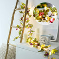 Artificial Rose Flower Vine String Lights,20 LED 2 Meter 6 ft Battery Operated Rose Flowers Ivy Garland Fairy Lights for Wedding Birthday Garden Party Gifts Decorations