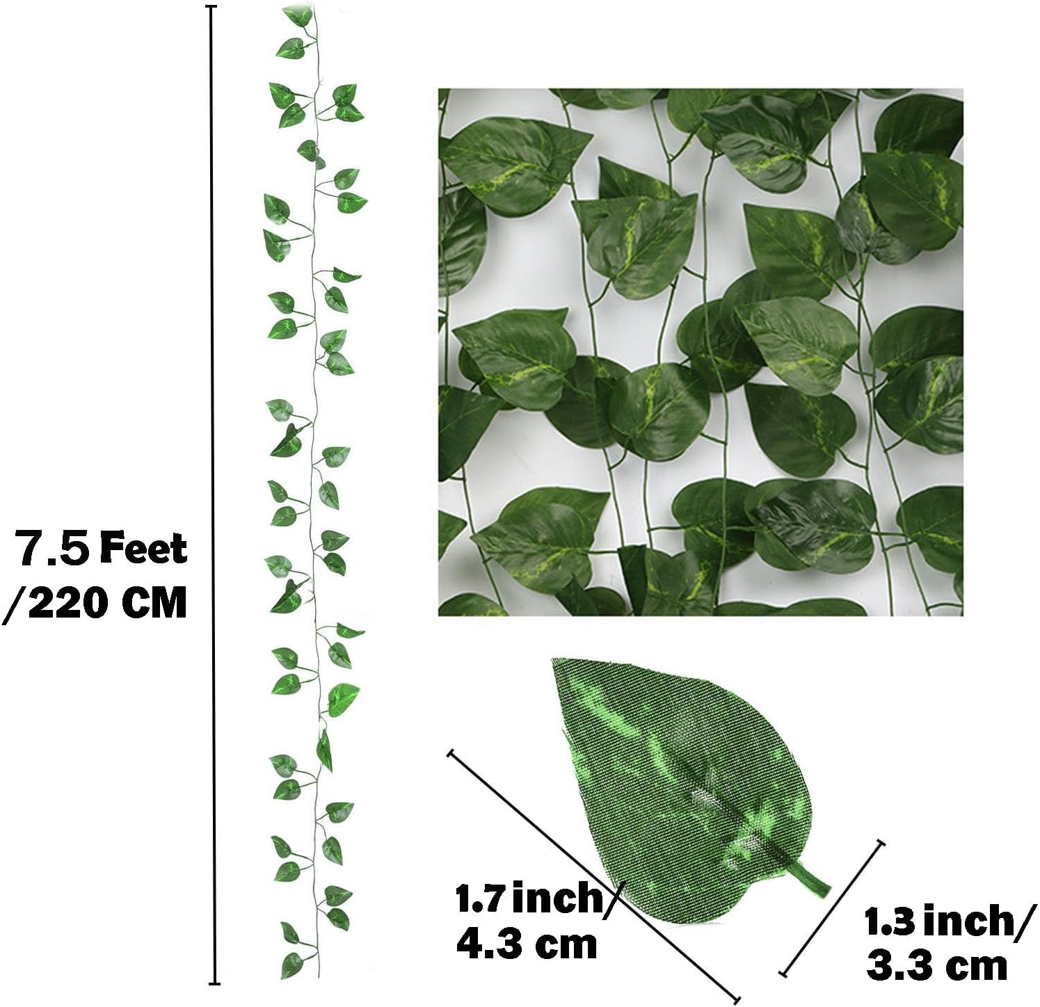 1800 Feet 240 Pack Fake Greenery Hanging Garland, Ivy Leaf Plants, Vine Leaves, Fake Flowers Foliage for Bedroom Garden Wall Decor