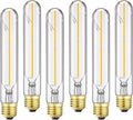 E26 Tubular LED Bulb 4W Equal 40 Watt Soft White 3000K Dimmable E26 Edison AC120V 400lm Tube T9 T10 LED Light Bulb for Rustic Pendant,Chandeliers,Wall sconces,6Pack