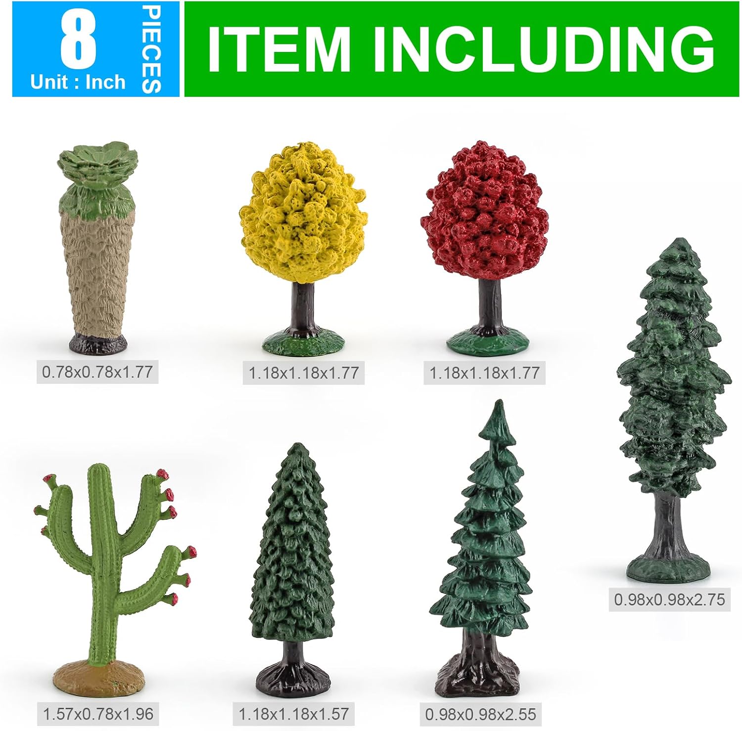 Realistic Plastic Trees Toys Plant Toy Set for Kids Sensory Bins Learning Toys Realistic Food Figurines School Projects Sand Box Decor