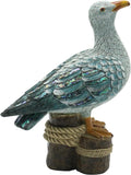 Lukitas Standing Seagull Statue Decor, Coastal Themed Decorative Sculpture for Home Garden Yard Lawn Outdoor, Resin 11''