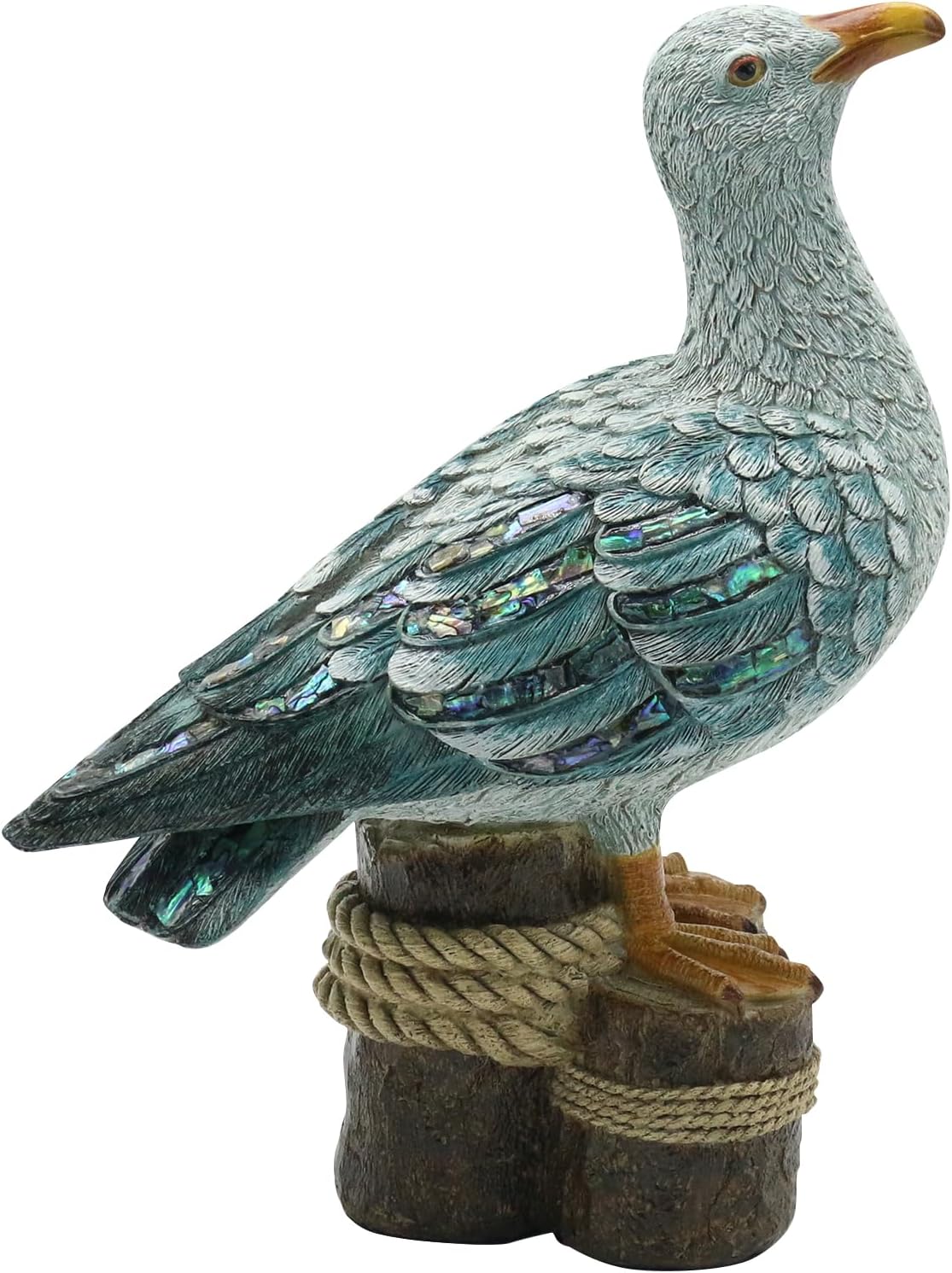 Lukitas Standing Seagull Statue Decor, Coastal Themed Decorative Sculpture for Home Garden Yard Lawn Outdoor, Resin 11''