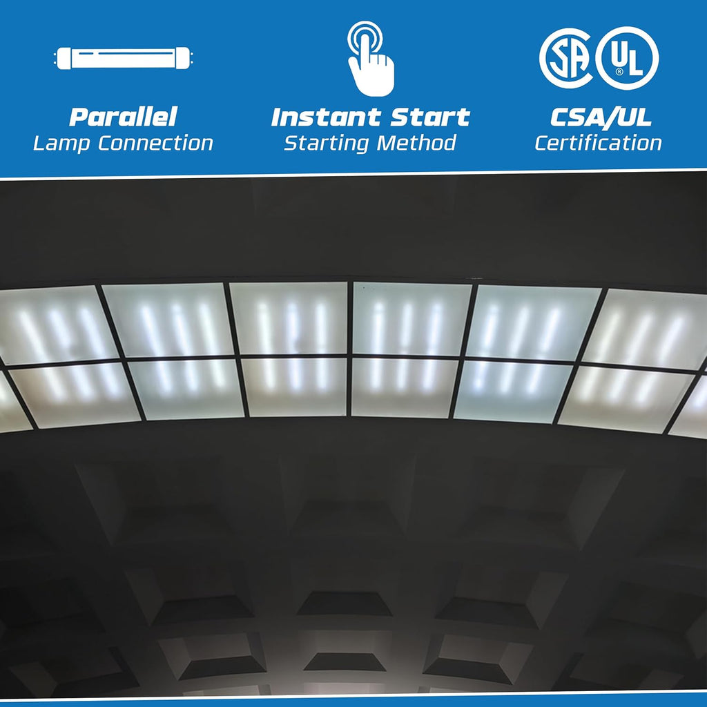 OHLECTRIC 10 Pack - Replacement for ICN4P32-SC 3&4 Lamp - T8 Fluorescent Ballast, Electronic Ballast Replacement 120-277 Volt, Instant Start - Standard and Energy Efficient Ballasts - UL Approved