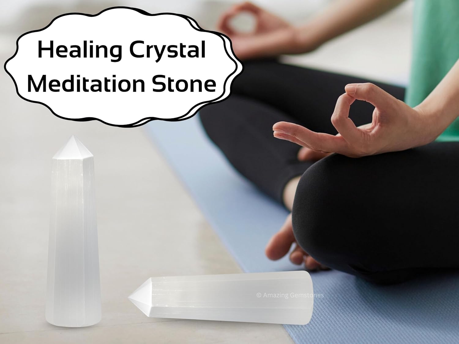 Amazing Gemstone Selenite Crystal Towers - Natural Healing Crystal Point Obelisk for Reiki Healing and Crystal Grid (3 Inch)