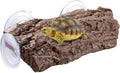 BigTron Turtle Floating Basking Platform - Artificial Bark Decor, Ideal for Aquariums, Terrace Fish Tanks, 3 pcs Suction Cups Included for Easy Installation Resting Terrace for Terrapins (Brown)