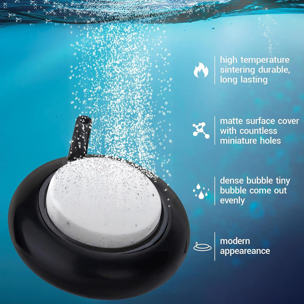 hygger Mini Aquarium Air Stone,Small Bubble Stone Fish Tank Oxygen Stone Ultra Silent Deep Dissolving Oxygen Diffuser Kit for Aquarium Fish Tank and Hydroponic