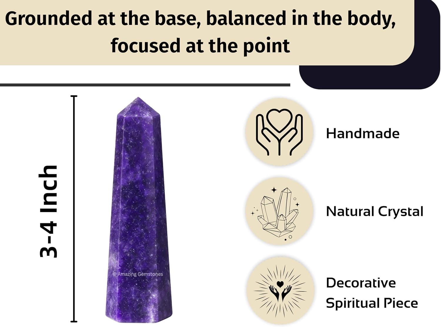 Amazing Gemstone Lepidolite Crystal Towers ~ Natural Healing Crystal Point Obelisk for Reiki Healing and Crystal Grid (3- Inch)