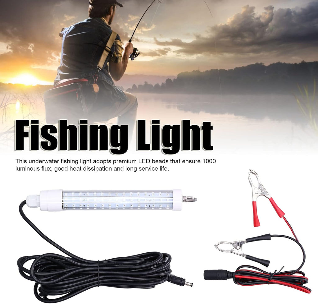 Underwater Fishing Light LED Green, IP68 Submersible 10W 1000lm, 360 Degree Fish Attractor for Squid Prawn Perch, 21.5cm 6m Wire