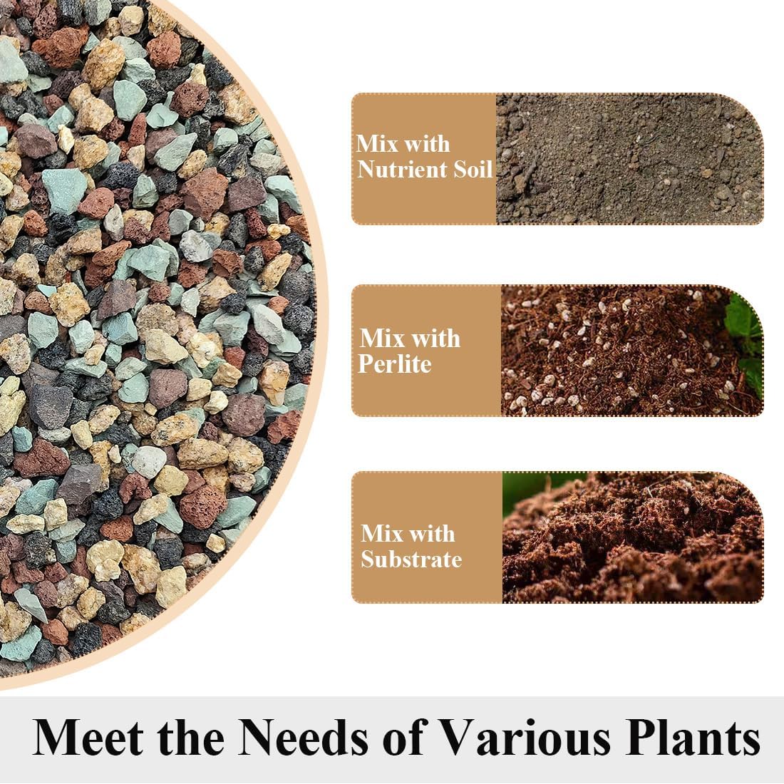 Succulent Cactus Soil Potting Mix Horticultural Lava Rocks Bonsai Soil for Indoor Plants Drainage Volcanic Rock for Terrarium Gardening Top Dressing 10lb