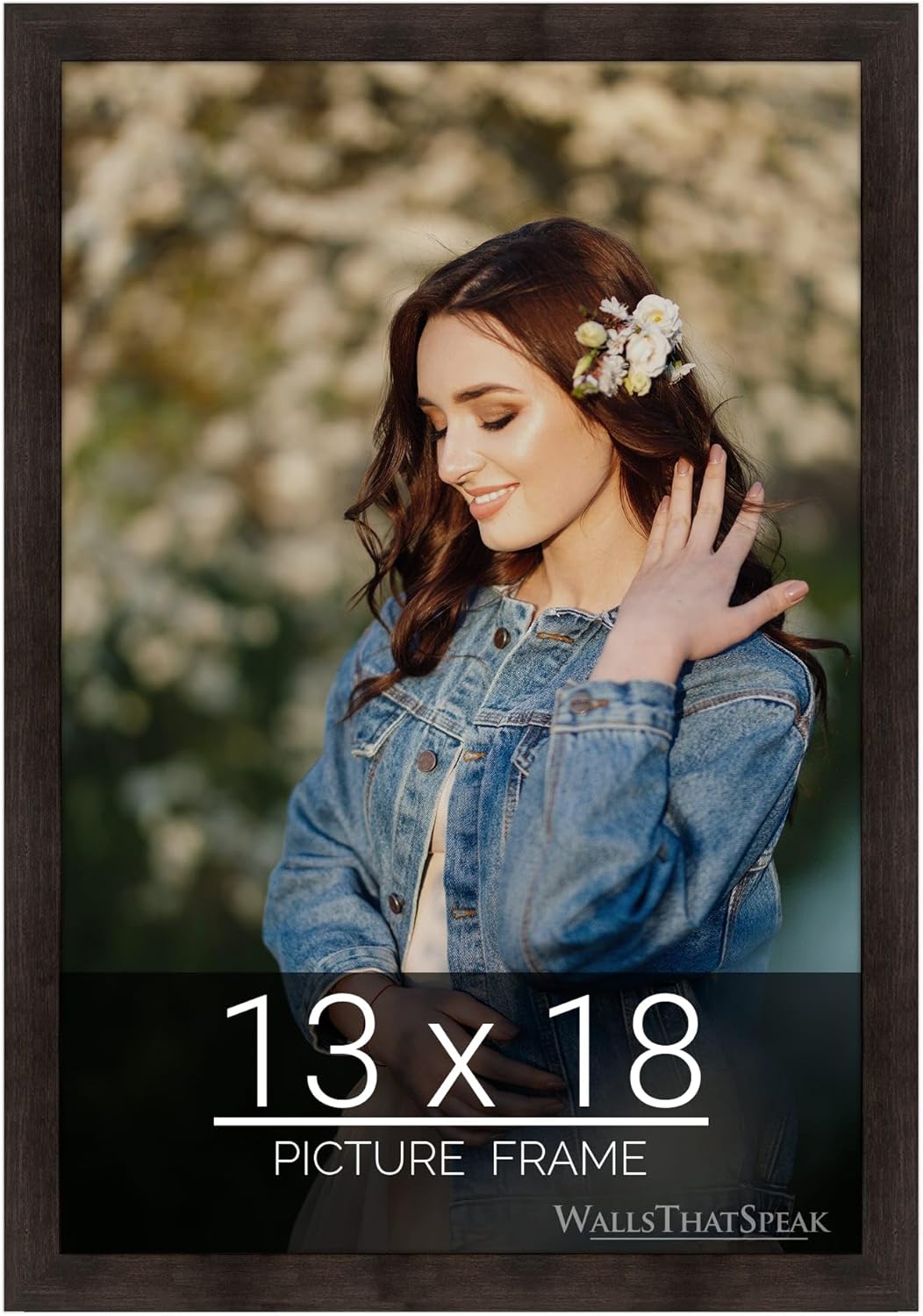 wallsthatspeak 13x18 Espresso Brown Picture Frame for Puzzles Posters Photos or Artwork