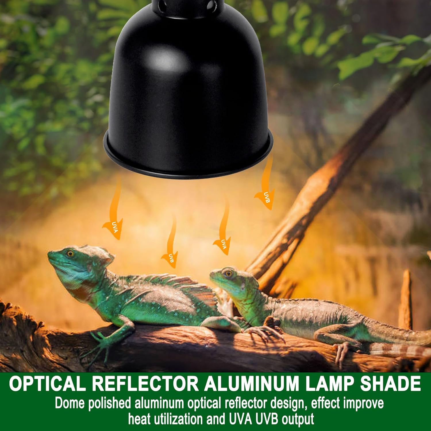 BNOSDM Reptile Light Fixture,5.5 Inch Deep Dome Reptiles Heat Lamp Fixture for UVB UVA Bulb,Heat Basking Bulb,Optical Reflection Heat Lamp Fixtures for Reptile Amphibian Tank Terrariums