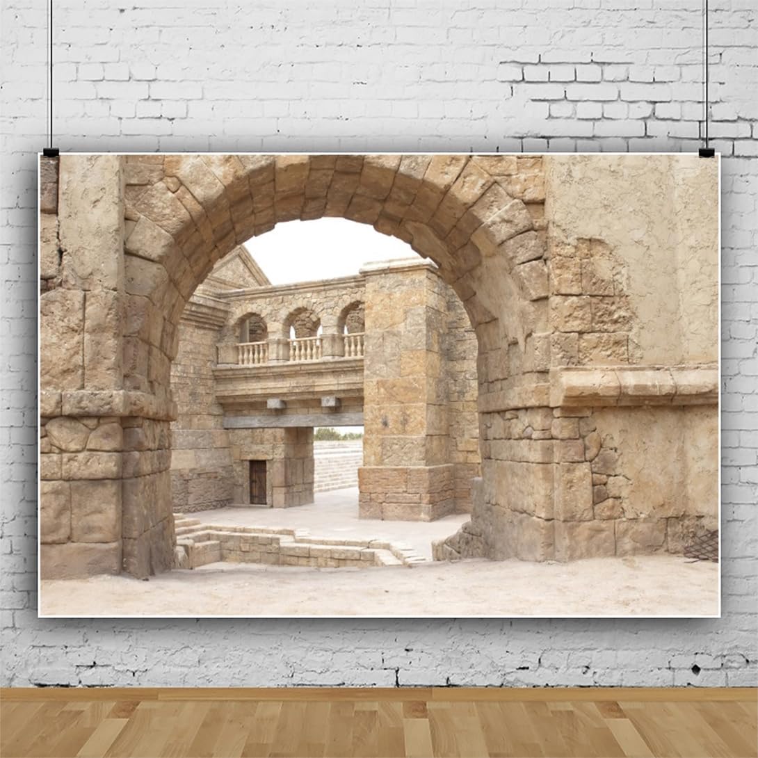 Jerusalem Buildings Backdrop Israel Old City Backdrops Roman Church Historical Site Backdrop for Theme Portrait Photography Background 12x8ft Banner Photo Studio Props