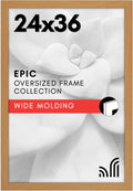 Americanflat 24x36 Poster Frame with Polished Plexiglass - Wide Picture Frames Made of Engineered Wood for Vertical or Horizontal Wall Display - Epic Collection - Dark Oak