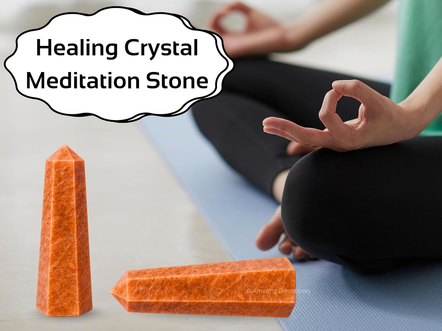 Amazing Gemstone Peach Moonstone Crystal Towers - Natural Healing Crystal Point Obelisk for Reiki Healing and Crystal Grid (3 Inch)