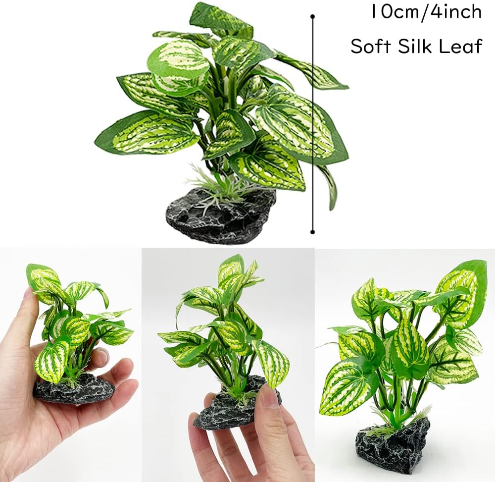 Smoothedo-Pets Fish Tank Decorations Aquarium Decoration Ornaments Accessories Betta Fish Hides Cave Rest Soft Leaf (Mix-Leaf-Set-C)