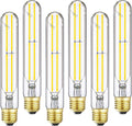 T10 LED Bulb E26 60 Watt Dimmable 7.3 INCH Tubular Long Light Bulbs, 5000K Cool White Tube Light Bulb for Candelabra, Wall Scones, Chandelier and Ceiling Fan, 120V 600Lumens 6 Pack