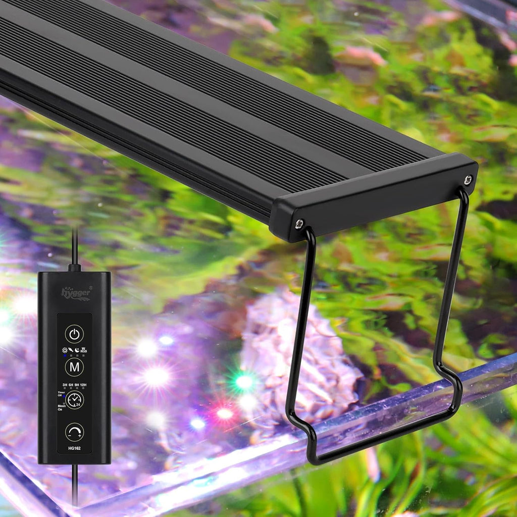 hygger New Mode 24/7 Timer LED Aquarium Light, Auto On Off Full Spectrum Fish Tank Light Fish Colorful/Sun/Nightlight/Wrgb Cycle Mode for Freshwater Plants Tank (for 33in~39in Long Tank)