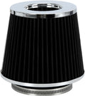PTNHZ Universal Black 3.5" 89mm High Flow Cold Air Intake Cone Air Filter Power Intake Air Inlet System Air Cleaner
