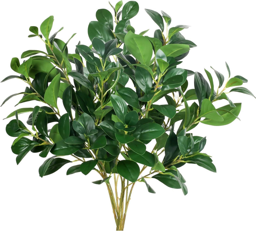6Pcs Faux Greenery Stems for Vase Artificial Eucalyptus Stems 32.3'' Long Stem Outdoor Eucalyptus Plants Real Touch Greenery Arrangement for Floor Porch Home Decor Wedding Table Centerpiece