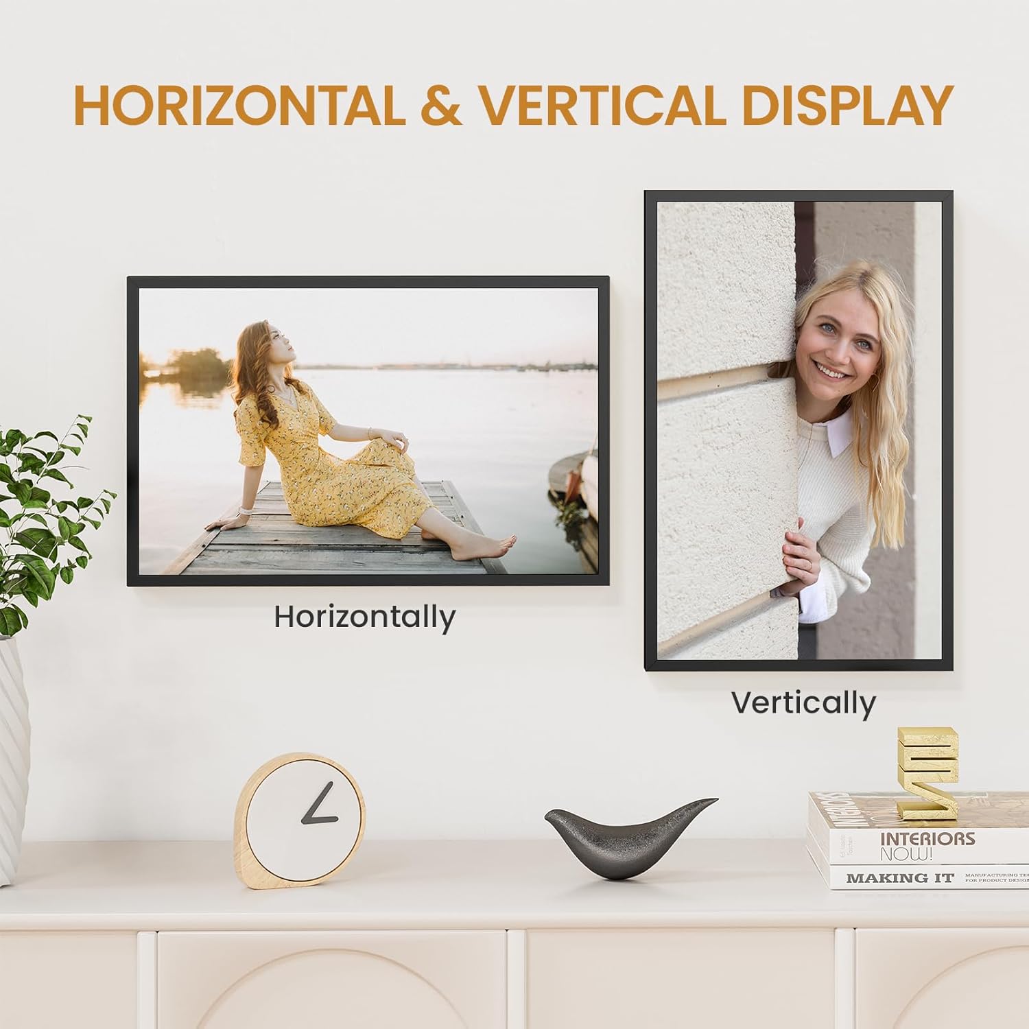 9x14 Aluminum Metal Picture Frame,Tempered Glass Black Photo Frame 9x14 for Family Photo,Posters,Art,Document to Wall Mount Horizontally or Vertically