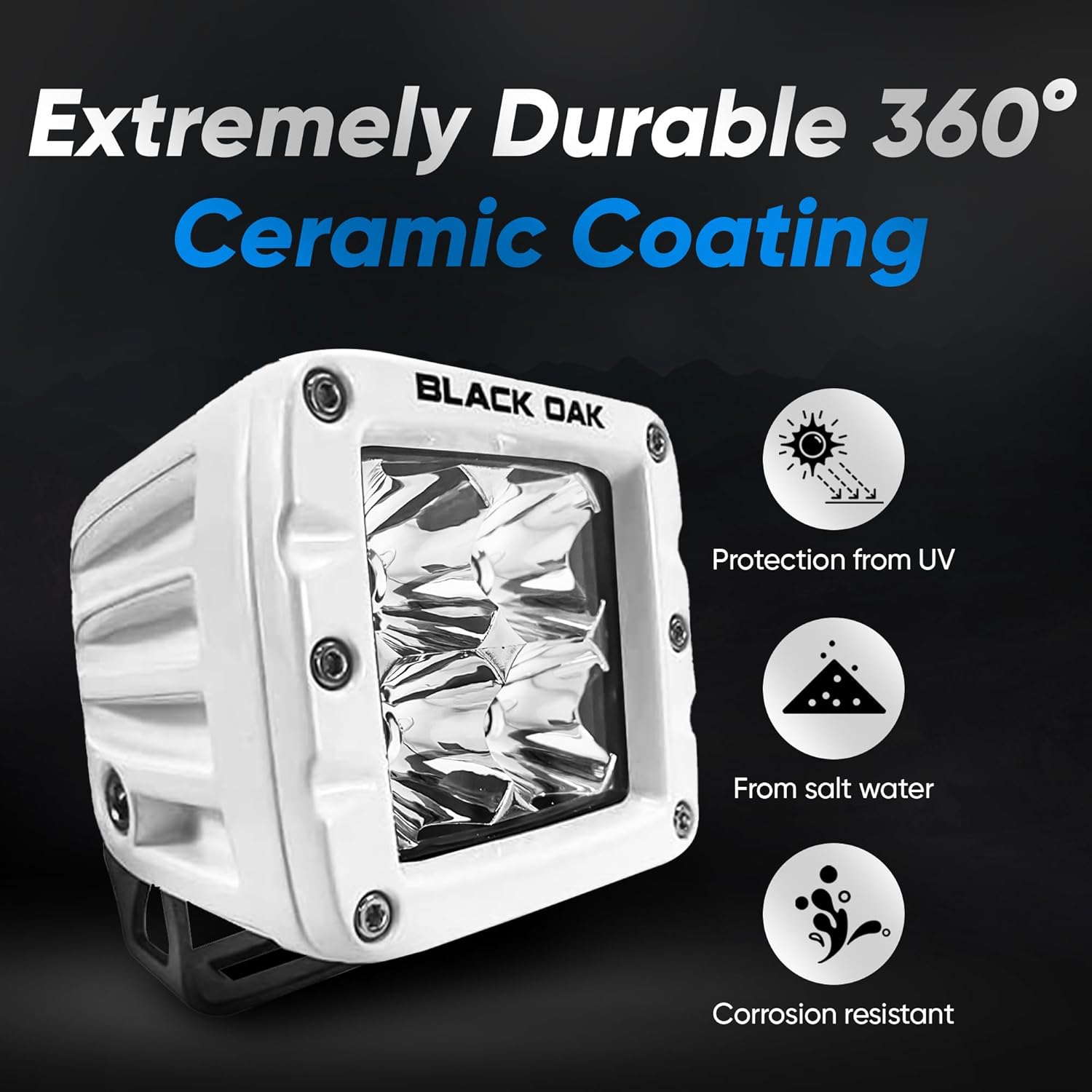 Black Oak LED Pro Series 3.0 Marine 2 Inch POD Light: Spot 40W CREE XM-L2 (1 Pack) Includes Brackets and Wiring Harness, Waterproof Lighting for Offroad Trucks, ATV, UTV, Boats