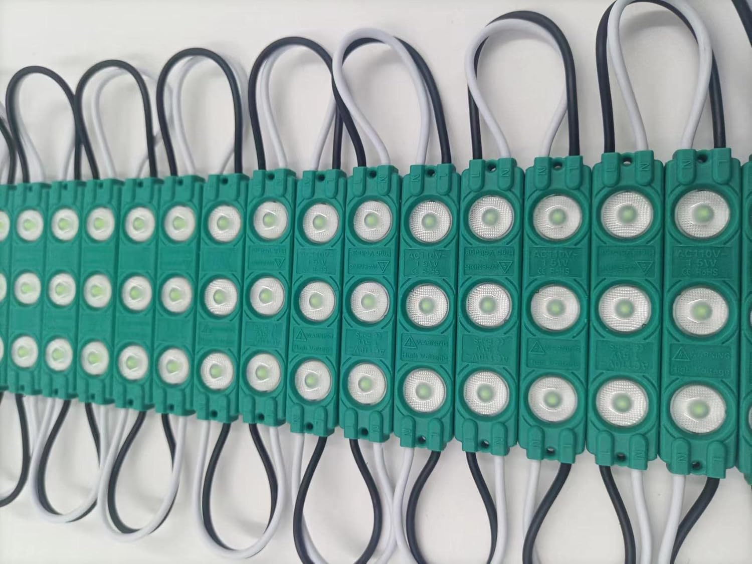 AC 110V LED Module Green 1.5W for Letter Lightbox Advertising Signs with Tape Adhesive Backside (200pcs Pack)