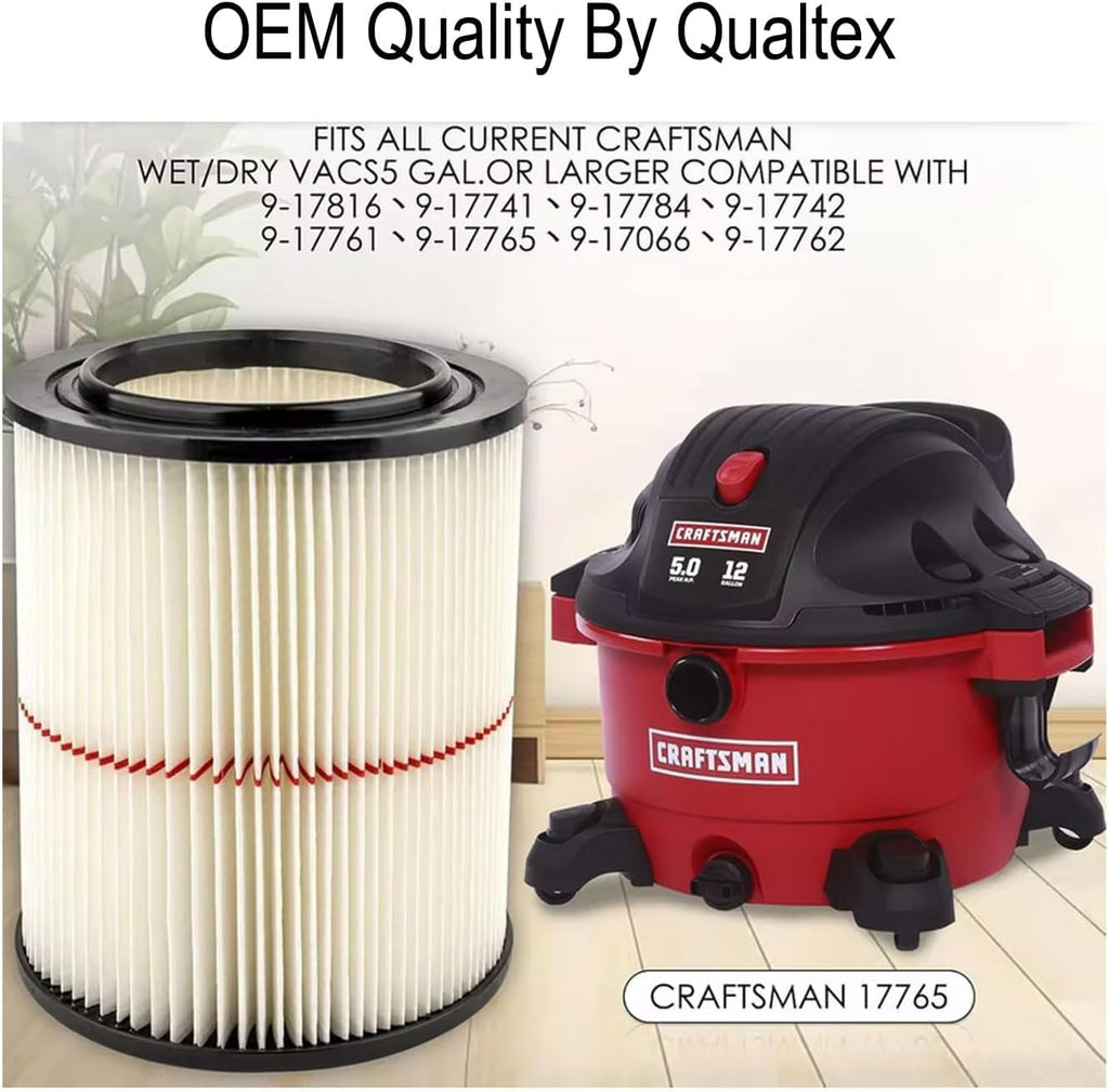 First4Spares Craftsman 9-17816 Filter with Cap Fits All Craftsman Vacuums 5 Gallons & Above