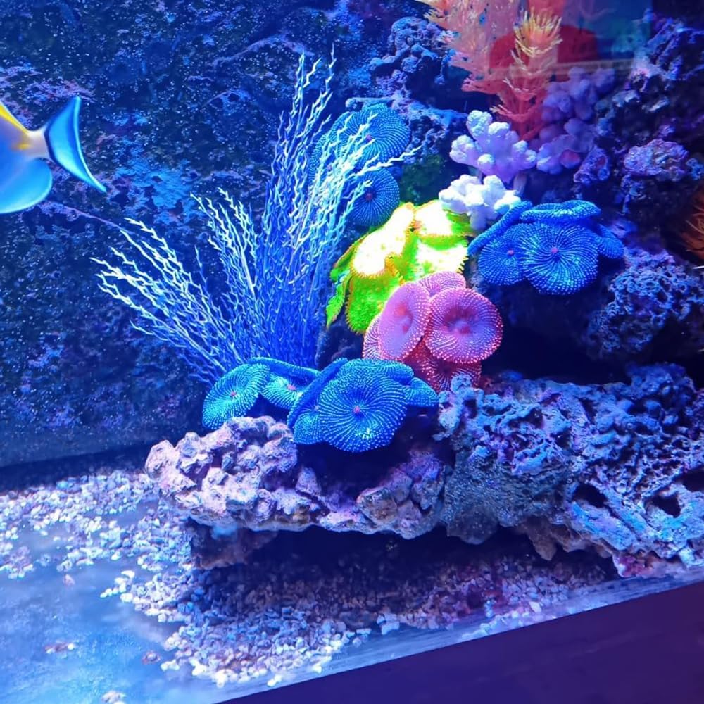 4Pcs Artificial Coral, Faux Coral Ornaments, Aquarium Decorations for Fish Tank Aquarium, Fish Cave Hideout Decoration Landscape (Blue)