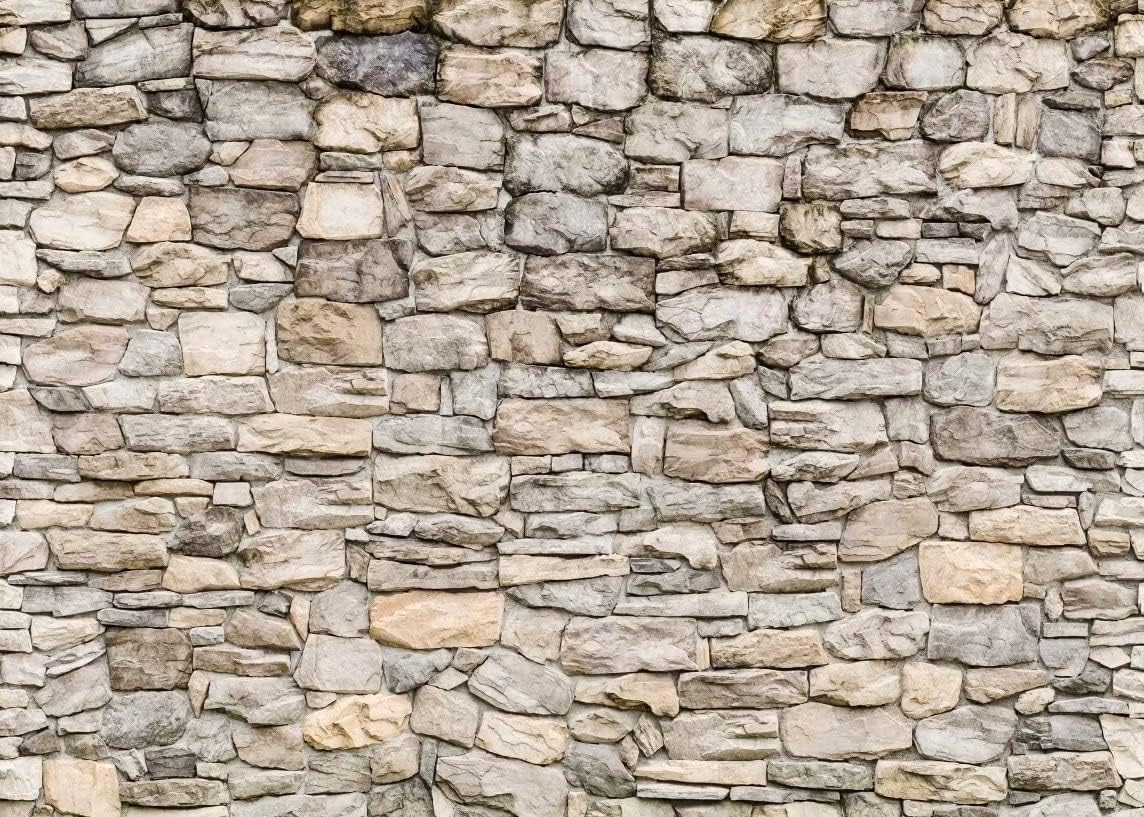 BELECO 5x3ft Fabric Grey Brick Stone Wall Photography Backdrop Rock Stones Video Conference Background Backdrop Birthday Party Decor Banner Portrait Photoshoot Home Decor Studio Photo Props Wallpaper