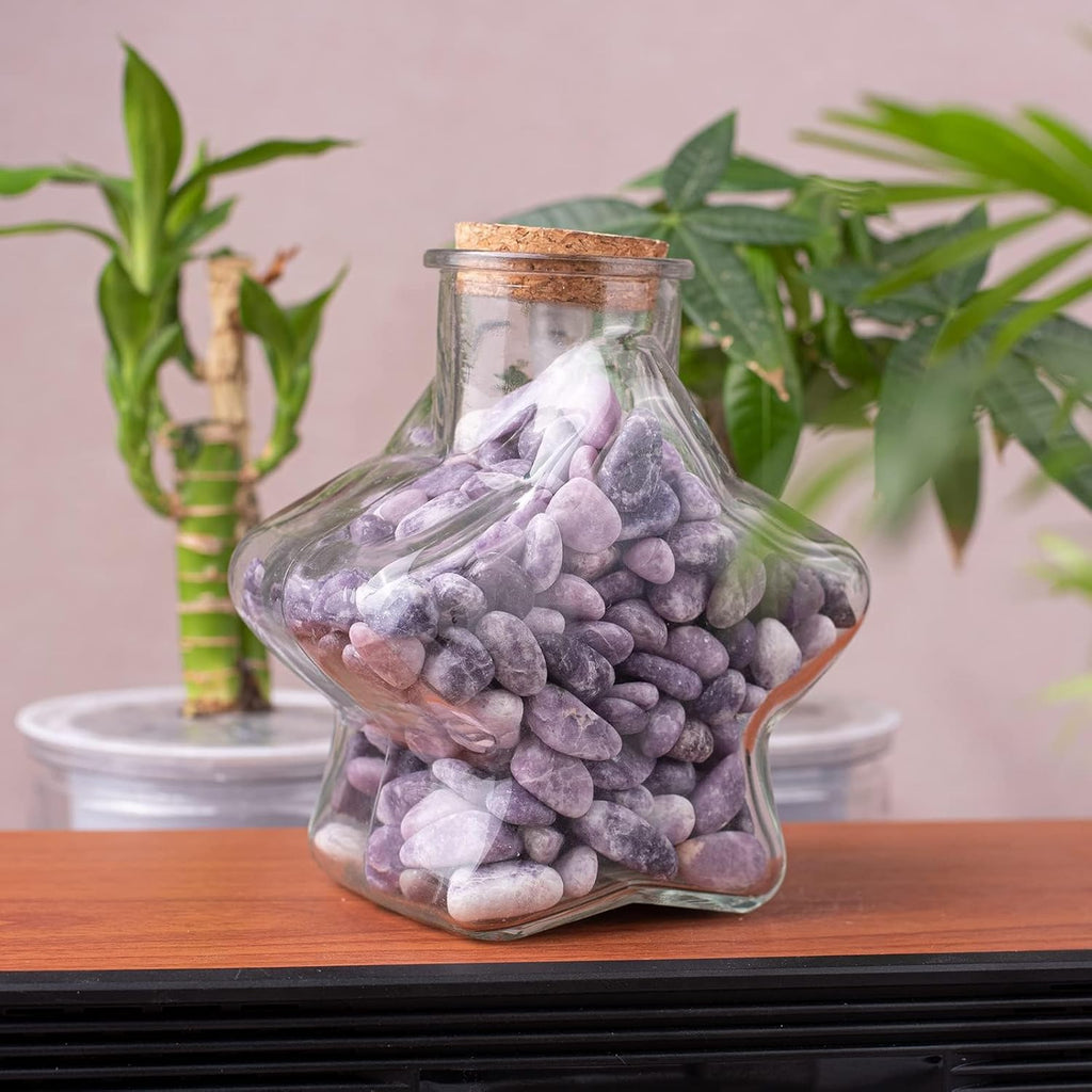 Polished Lepidolite Crystal Chips Set, 0.4", 128 Pcs - Handpicked Tumbled Stones and Crystals Bulk for Healing, Reiki, Meditation, Witchcraft and Home Decor