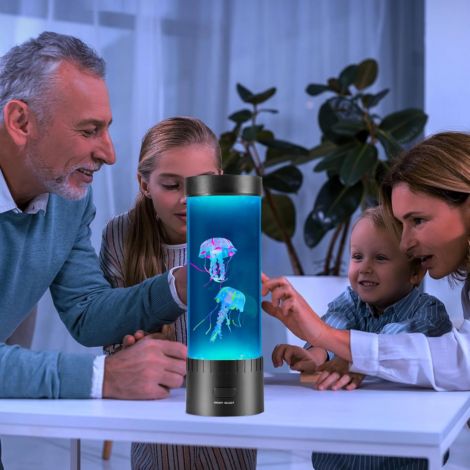 Jellyfish Lamp with Realistic Movement – 2 Lifelike Jellyfish, 16-Color LED Night Light, Lava Lamp Effect & Water-Powered Aquarium Decor for Bedroom, Office, Kids Room – Easy Setup, Whisper-Quiet
