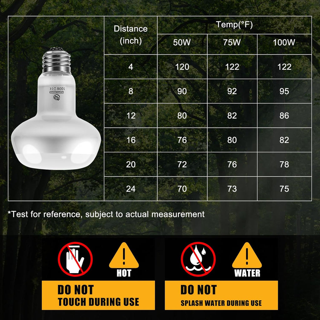 Reptile Heat Lamp 4Pack 100W, Intense Basking Spot Light Bulb with UVA, Simulate Natural Daylight Heat Bulb for Reptile, Turtle, Bearded Dragon, Lizard, Tortoise, Gecko, Snake