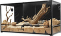 Glass Reptile Terrarium 18" x 18"x 36"Front Opening Chameleon Cage ull View Glass Terrarium Tank with Double Hinge Door for Reptiles Amphibians, Bearded Dragon Gecko Lizard Snake