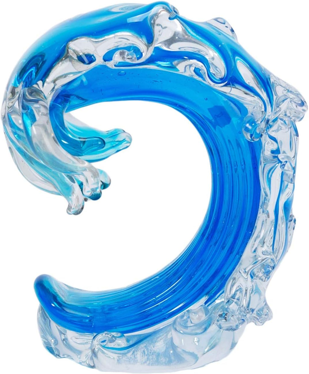 Beachcombers Rolling Ocean Coastal Table Top Nautical Decor Decoration Glass Art Blue