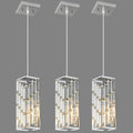 Chrome Pendant Lighting Modern Pendant Light, Mini Crystal Chandeliers,Adjustable Pendant Light Fixture for Kitchen Island Dinning Room Bedroom (3 Pack)