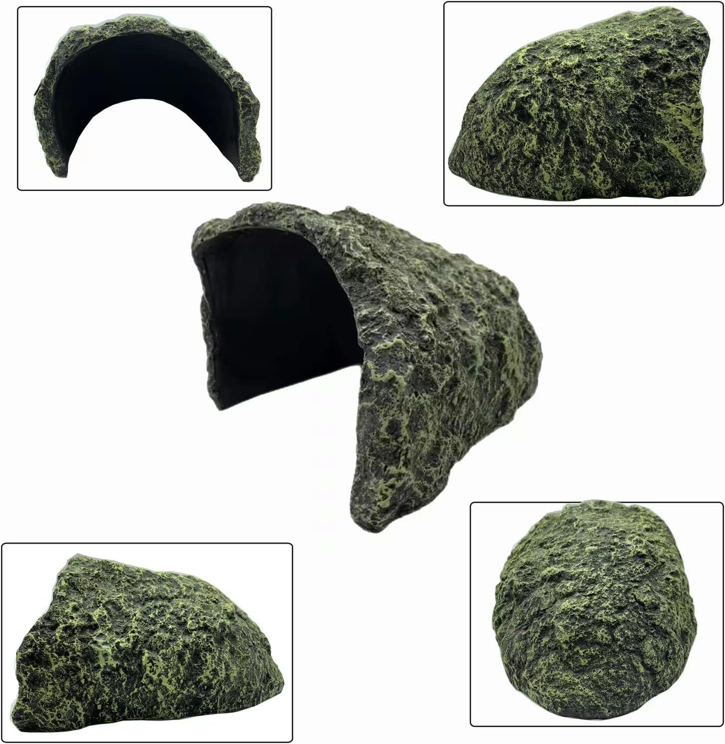 Oversize Reptile Hides and Caves Resin Aquarium Habitat Hideouts Large Hiding Cave Lizard Hiding Spot for Bearded Dragon Snakes Tortoise Aquarium Terrarium Hideaway