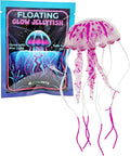 CTWPets Glowing Black Light Jellyfish Aquarium Decoration, Floating Freshwater Decor (Purple)