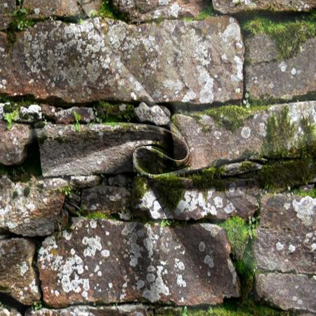 CapiSco Vintage Brick Stone Wall Backdrop 7x5FT Vintage Textured Stone Ancient Rock Wall Castle Wall Overgrown Wall Green Leaf Background Medieval Castle Mossy Stone Wall for Party Decorations