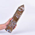 JIC Gem Extra Large Yellow Agate Healing Crystal Wand 6 Faceted Column Quartz Crystals Obelisk Tower Points Yellow Crystals Geode Decor Chakra Meditation 4.4-4.8 Lbs
