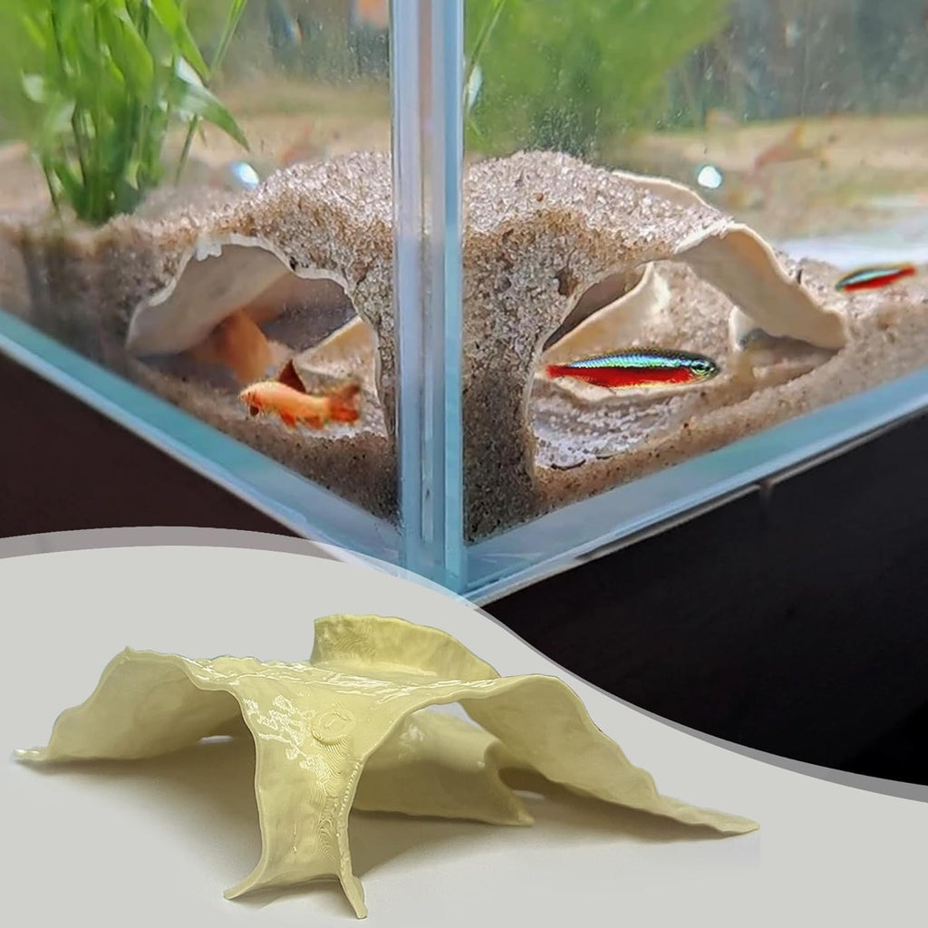 LIYAOLI Aquarium Cave Tunnel with Dual Viewing Ports | Fish Tank Decoration Hideout for Pleco, Shrimp & Corydoras | Substrate-Friendly Design & Sinking Base