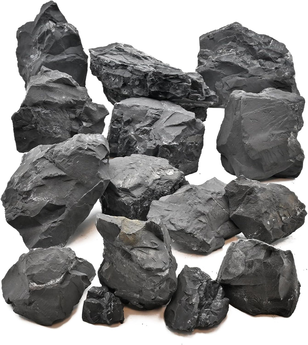 Unocho Aquarium Rocks 40lb Natural Stone Rocks for Aquariums Landscaping Paludarium Model Tank Decoration Aquascaping Amphibian Enclosures Garden(3"-10"-12pcs)