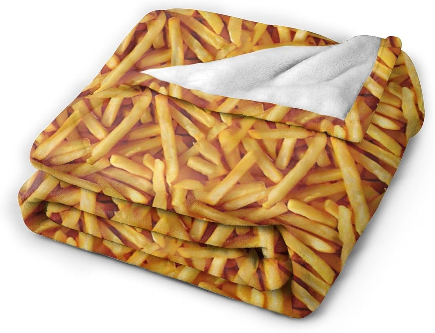 French Fries Blanket French Fries Throw Blanket Fried Food Flannel Stuff Merch Cozy Decor Fleece Plush Fuzzy Warm Soft Lightweight Bedding Gifts for Girls Women Men Boy Couch Sofa 60"X50"