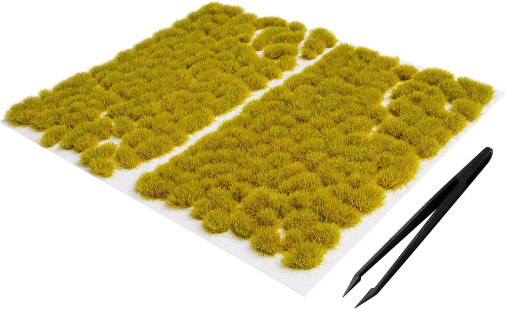 190 Pcs Static Grass Model Grass Tufts Railway Artificial Grass Miniature Grass Tuft Terrain Kit for DIY Model Railway Fairy Garden Diorama Scenery (Set A)